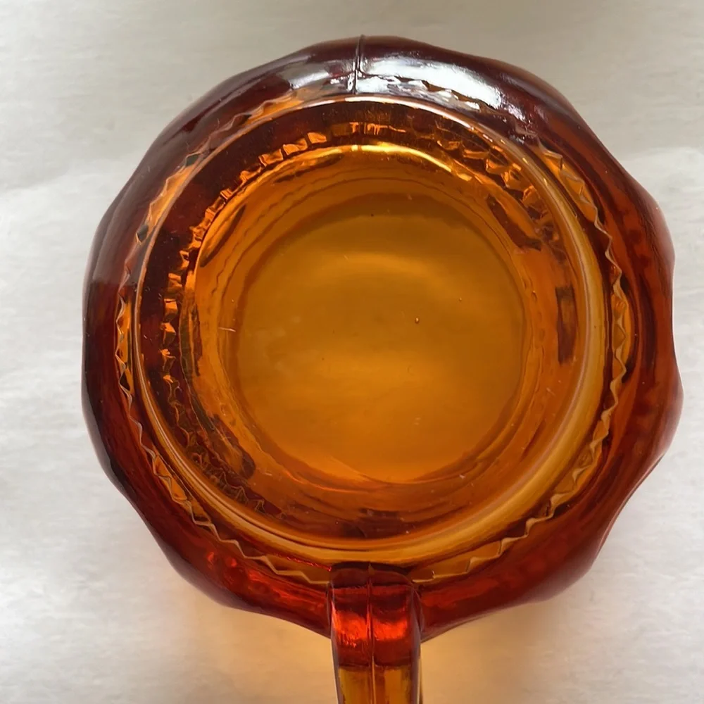 Amber Indiana Glass Kings Crown Thumbprint Pattern Luncheon Plates cups …